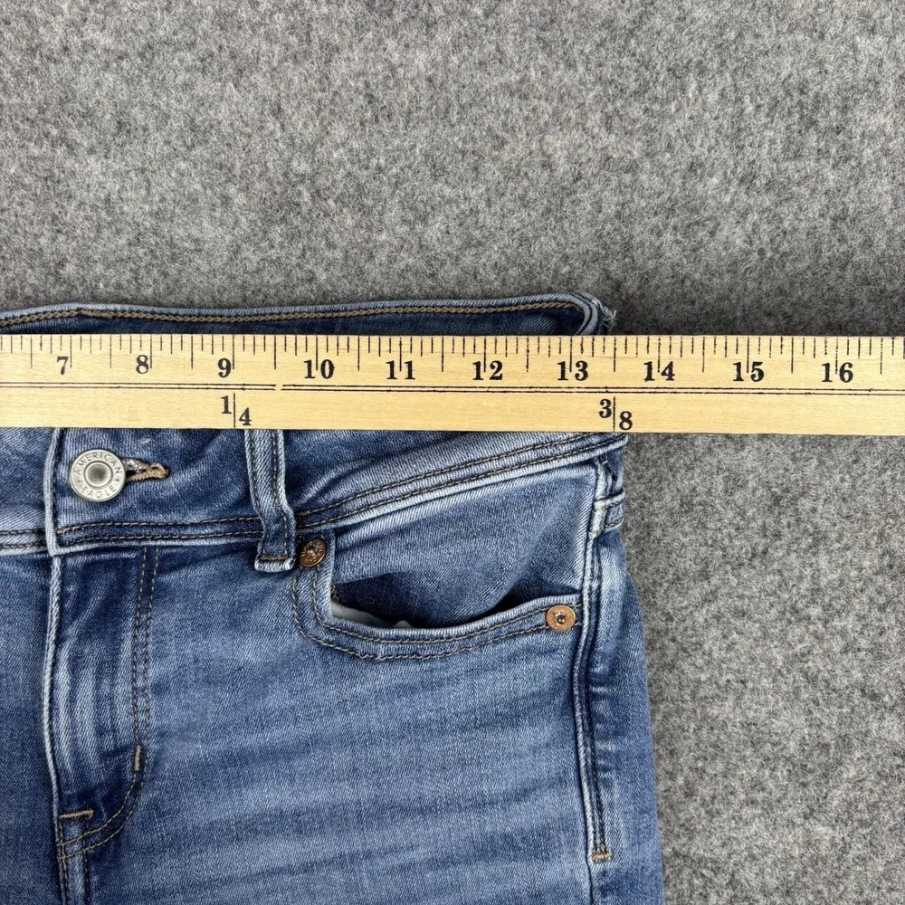 American Eagle Next Level Stretch Jeans Women's 2 Kick Boot Medium Wash Blue EUC